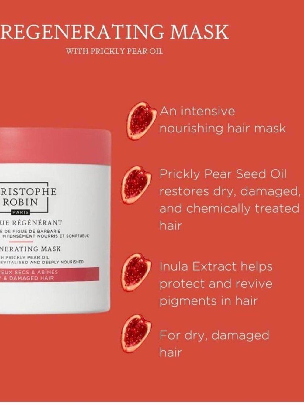 Christophe Robin Haircare Set,Regenerating Mask Prickly Pear Oil,Travel-3pc-NEW - Picture 11 of 16